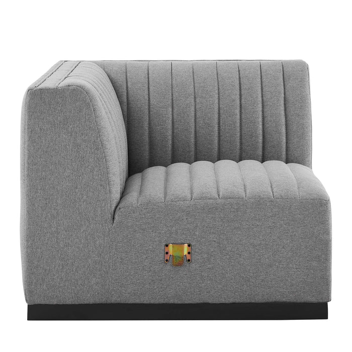 Conjure Channel Tufted Upholstered Fabric Left Corner Chair - view 10