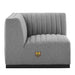 Conjure Channel Tufted Upholstered Fabric Left Corner Chair - view 10