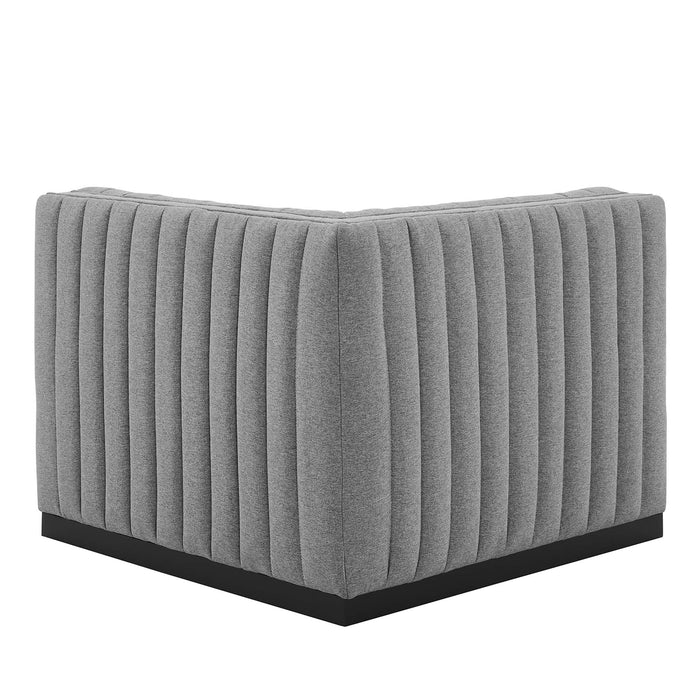 Conjure Channel Tufted Upholstered Fabric Left Corner Chair - view 11