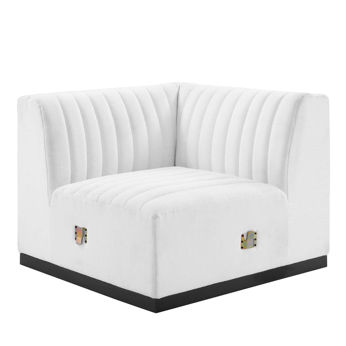 Conjure Channel Tufted Upholstered Fabric Left Corner Chair - view 14