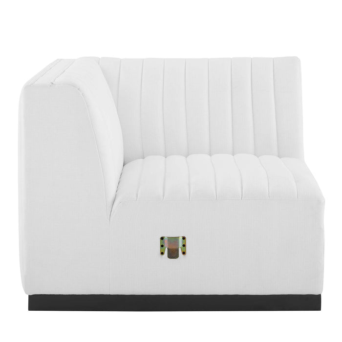 Conjure Channel Tufted Upholstered Fabric Left Corner Chair - view 16
