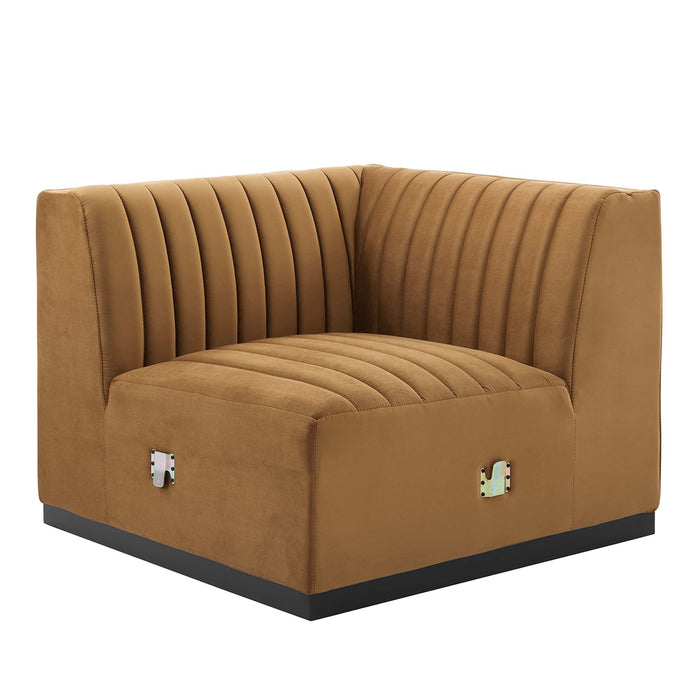 Conjure Channel Tufted Performance Velvet Right Corner Chair - alternate angle view