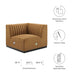 Conjure Channel Tufted Performance Velvet Right Corner Chair - detail close-up