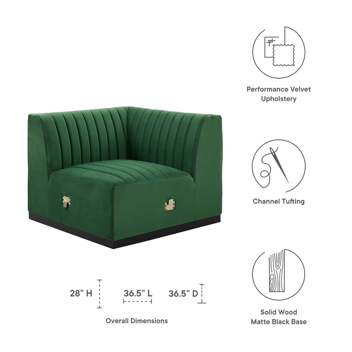Conjure Channel Tufted Performance Velvet Right Corner Chair - view 9