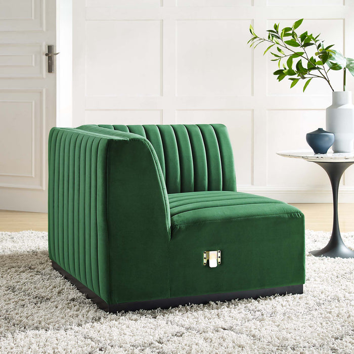 Conjure Channel Tufted Performance Velvet Right Corner Chair - view 7