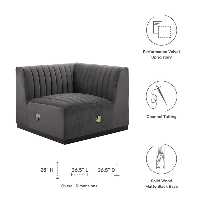 Conjure Channel Tufted Performance Velvet Right Corner Chair - view 15