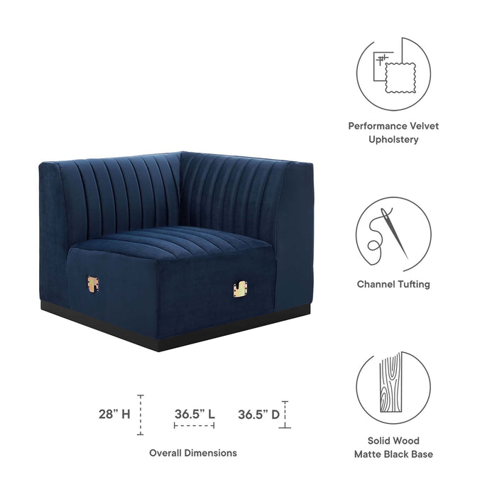 Conjure Channel Tufted Performance Velvet Right Corner Chair - view 21