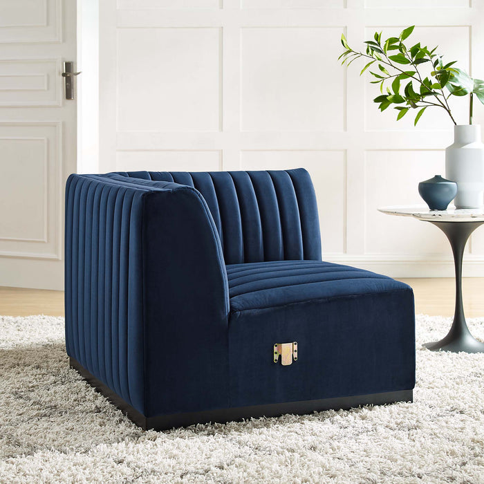 Conjure Channel Tufted Performance Velvet Right Corner Chair - view 19
