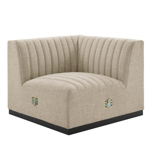 Conjure Channel Tufted Upholstered Fabric Right Corner Chair - alternate angle view