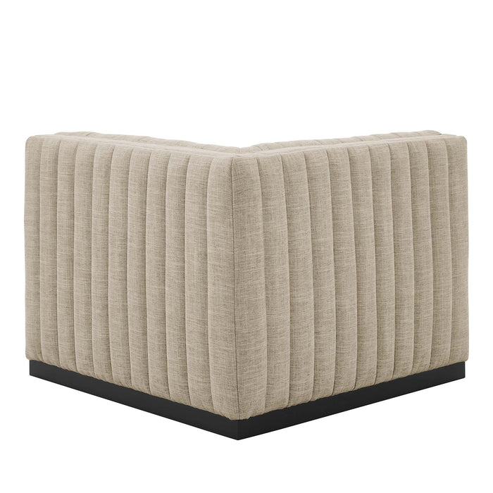Conjure Channel Tufted Upholstered Fabric Right Corner Chair - view 5