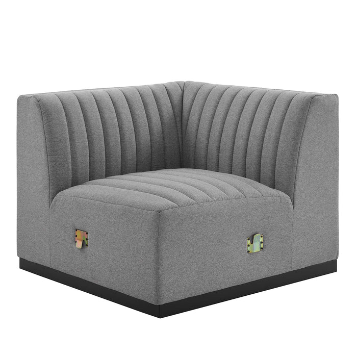 Conjure Channel Tufted Upholstered Fabric Right Corner Chair - view 8