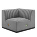 Conjure Channel Tufted Upholstered Fabric Right Corner Chair - view 8