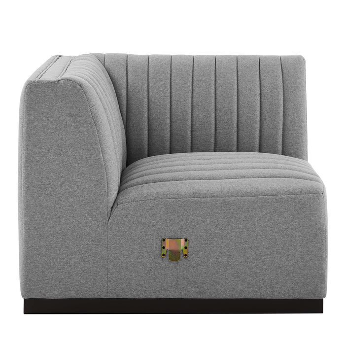 Conjure Channel Tufted Upholstered Fabric Right Corner Chair - view 10