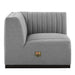 Conjure Channel Tufted Upholstered Fabric Right Corner Chair - view 10