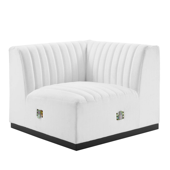 Conjure Channel Tufted Upholstered Fabric Right Corner Chair - view 14