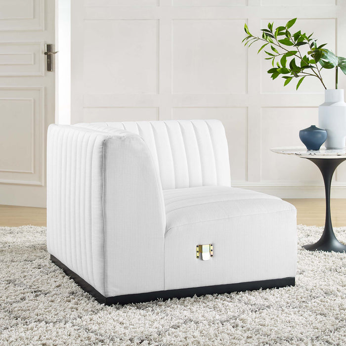 Conjure Channel Tufted Upholstered Fabric Right Corner Chair - view 13