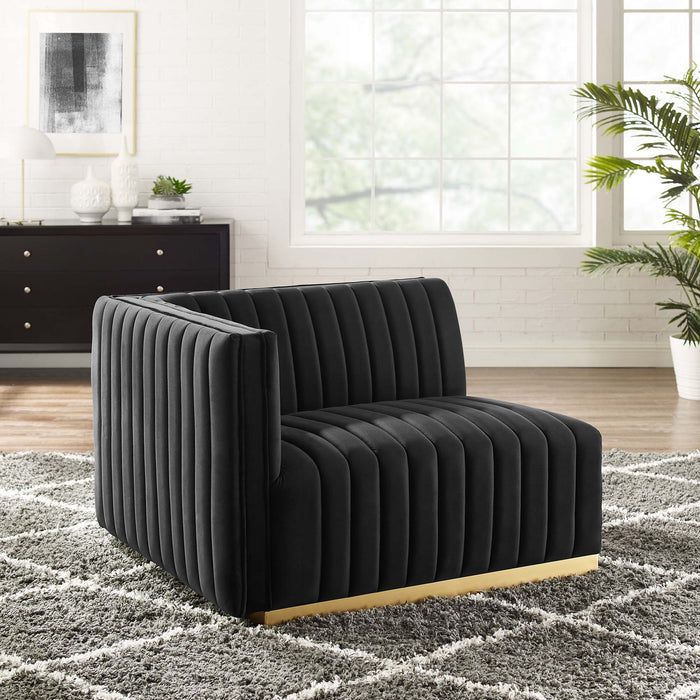 Conjure Channel Tufted Performance Velvet Left-Arm Chair - Modway \living\sectionals