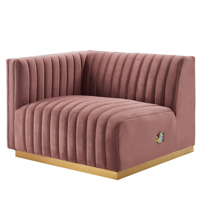 Conjure Channel Tufted Performance Velvet Left-Arm Chair - view 8