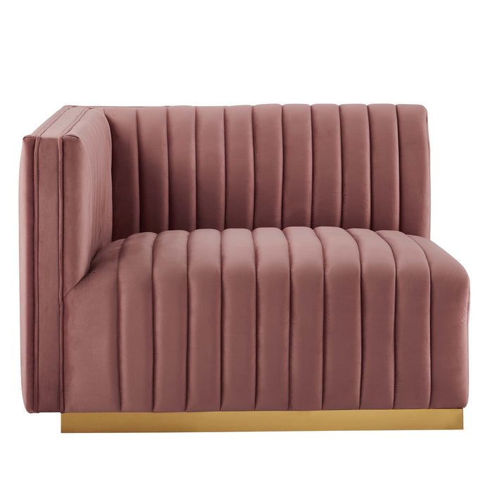 Conjure Channel Tufted Performance Velvet Left-Arm Chair - view 11