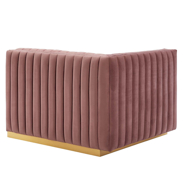 Conjure Channel Tufted Performance Velvet Left-Arm Chair - view 10