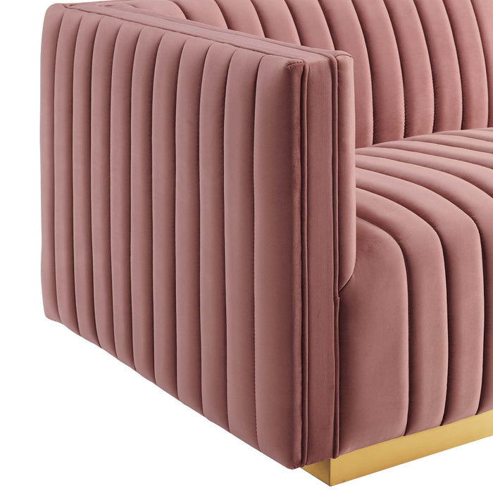 Conjure Channel Tufted Performance Velvet Left-Arm Chair - view 12
