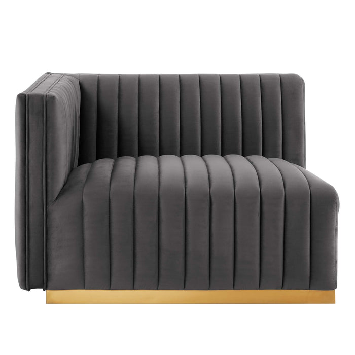 Conjure Channel Tufted Performance Velvet Left-Arm Chair - view 17