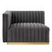 Conjure Channel Tufted Performance Velvet Left-Arm Chair - view 17