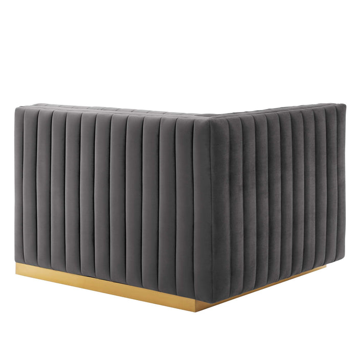 Conjure Channel Tufted Performance Velvet Left-Arm Chair - view 16