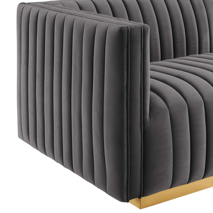 Conjure Channel Tufted Performance Velvet Left-Arm Chair - view 18