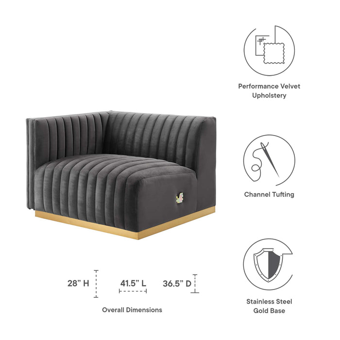 Conjure Channel Tufted Performance Velvet Left-Arm Chair - view 15