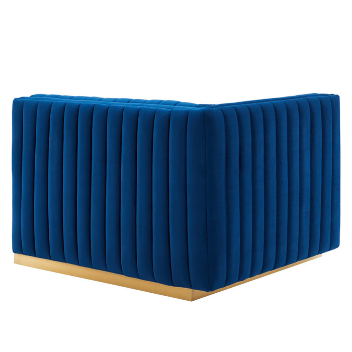 Conjure Channel Tufted Performance Velvet Left-Arm Chair - view 22