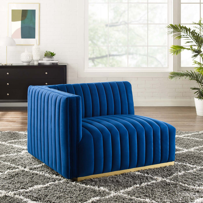 Conjure Channel Tufted Performance Velvet Left-Arm Chair - view 19