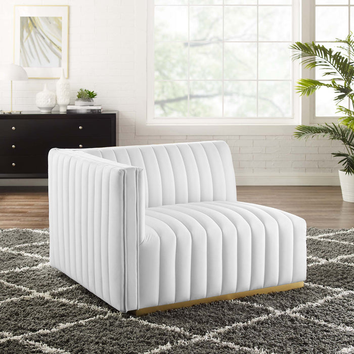 Conjure Channel Tufted Performance Velvet Left-Arm Chair - view 25