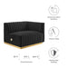Conjure Channel Tufted Performance Velvet Right-Arm Chair - detail close-up