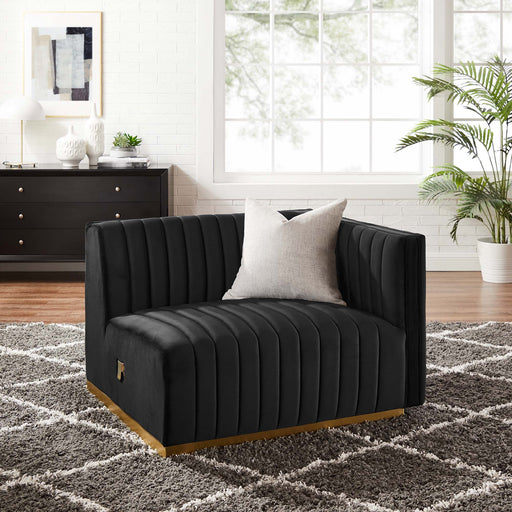 Conjure Channel Tufted Performance Velvet Right-Arm Chair - Modway \living\sectionals