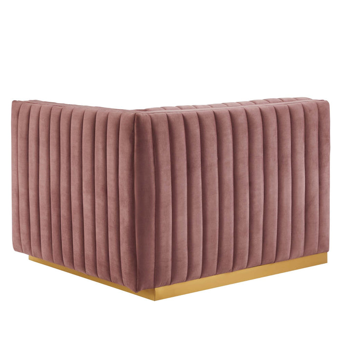 Conjure Channel Tufted Performance Velvet Right-Arm Chair - view 10