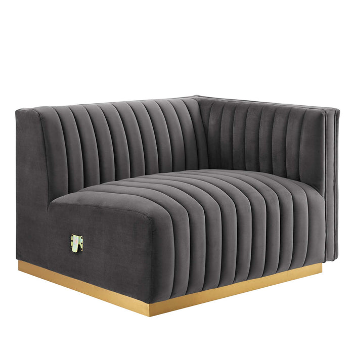 Conjure Channel Tufted Performance Velvet Right-Arm Chair - view 14