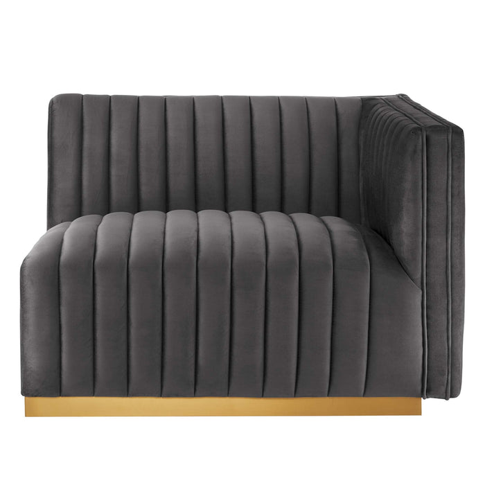 Conjure Channel Tufted Performance Velvet Right-Arm Chair - view 17