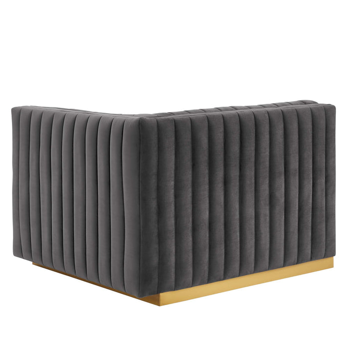 Conjure Channel Tufted Performance Velvet Right-Arm Chair - view 16