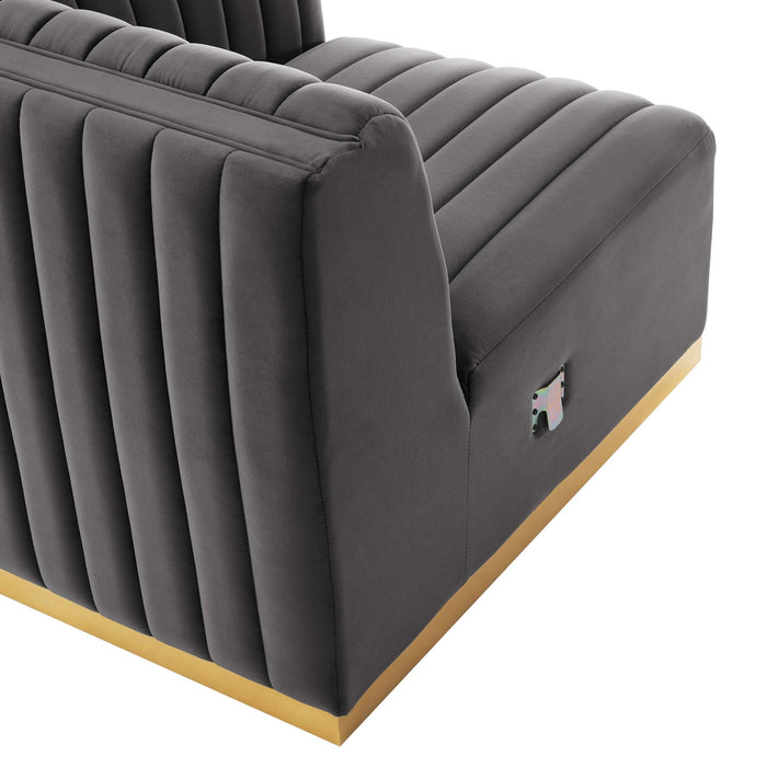 Conjure Channel Tufted Performance Velvet Right-Arm Chair - view 18