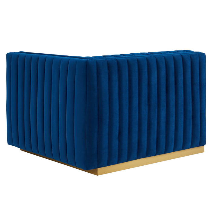 Conjure Channel Tufted Performance Velvet Right-Arm Chair - view 22