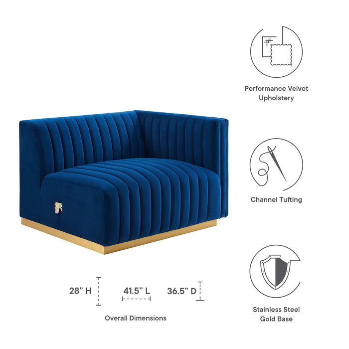 Conjure Channel Tufted Performance Velvet Right-Arm Chair - view 21