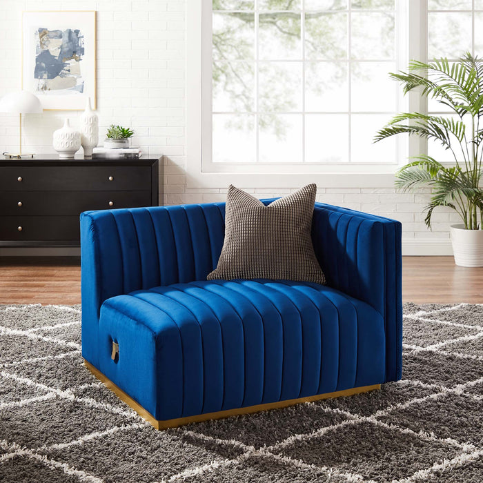 Conjure Channel Tufted Performance Velvet Right-Arm Chair - view 19
