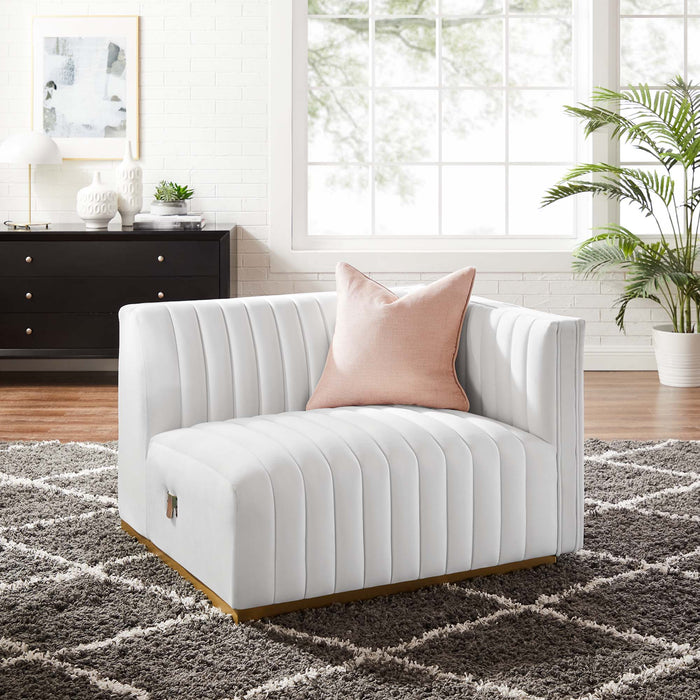 Conjure Channel Tufted Performance Velvet Right-Arm Chair - view 25