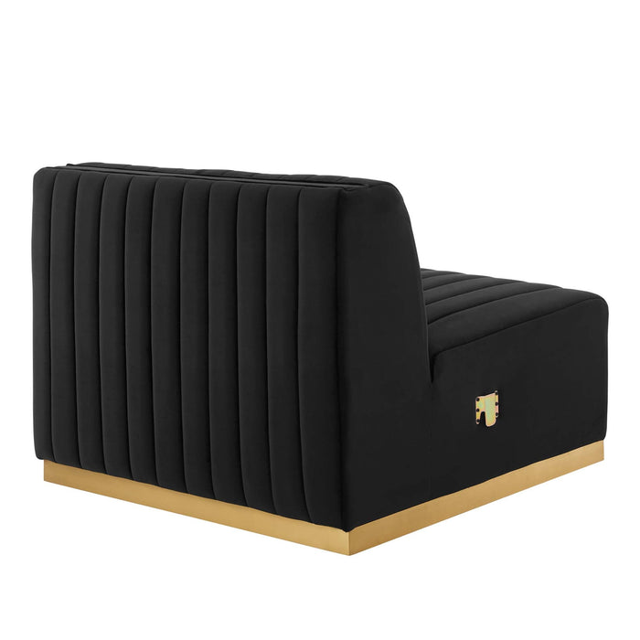 Conjure Channel Tufted Performance Velvet Armless Chair - view 5