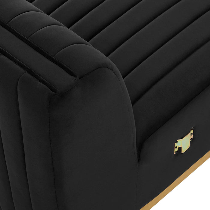 Conjure Channel Tufted Performance Velvet Armless Chair - view 7