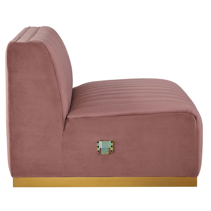 Conjure Channel Tufted Performance Velvet Armless Chair - view 11