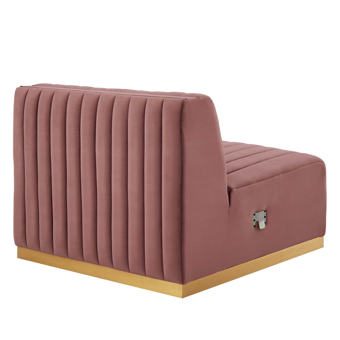 Conjure Channel Tufted Performance Velvet Armless Chair - view 12