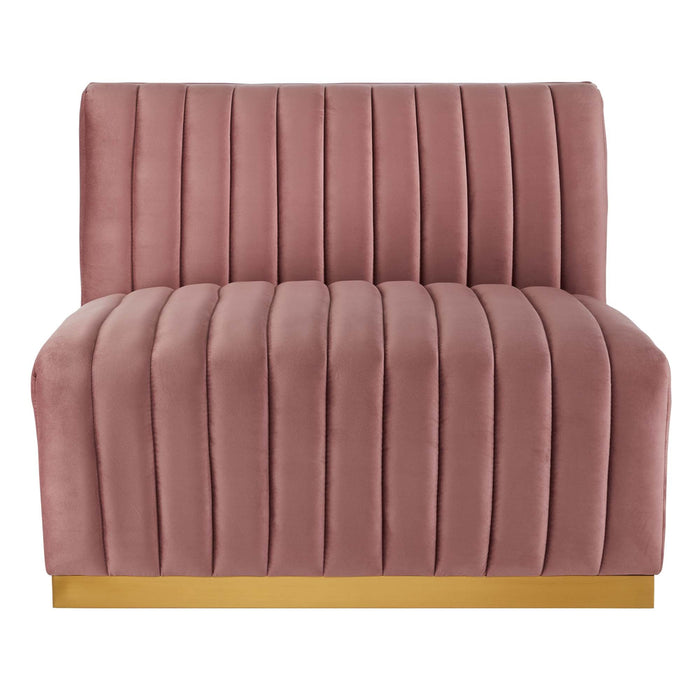 Conjure Channel Tufted Performance Velvet Armless Chair - view 13