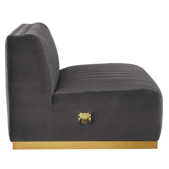 Conjure Channel Tufted Performance Velvet Armless Chair - view 18
